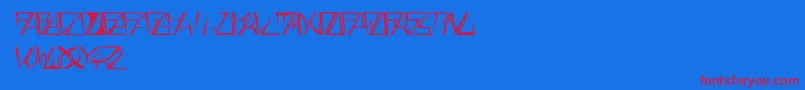 フォントGloryThinItalic – 赤い文字の青い背景