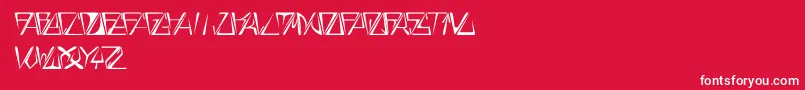 フォントGloryThinItalic – 赤い背景に白い文字