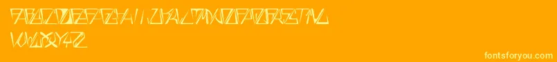 GloryThinItalic-fontti – keltaiset fontit oranssilla taustalla