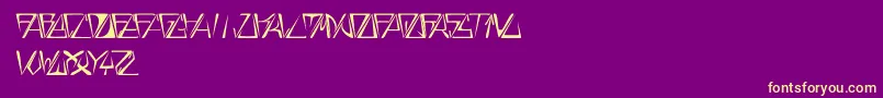 Шрифт GloryThinItalic – жёлтые шрифты на фиолетовом фоне