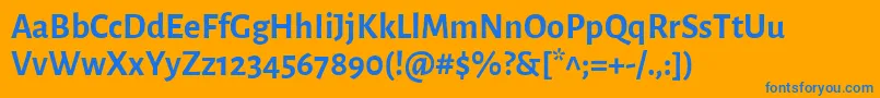 AlegreyasansBold Font – Blue Fonts on Orange Background