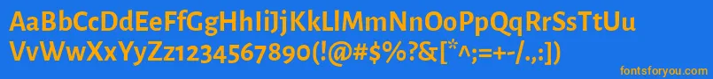 AlegreyasansBold Font – Orange Fonts on Blue Background