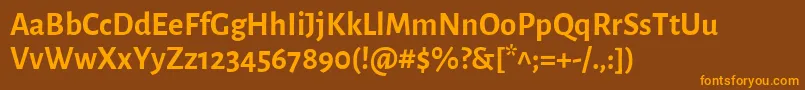 AlegreyasansBold Font – Orange Fonts on Brown Background
