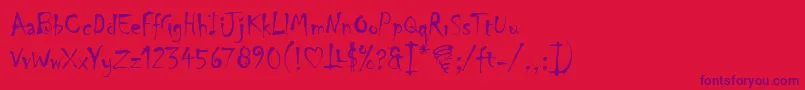 ChillerLetPlain.1.0 Font – Purple Fonts on Red Background