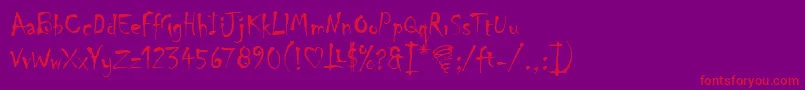 ChillerLetPlain.1.0 Font – Red Fonts on Purple Background