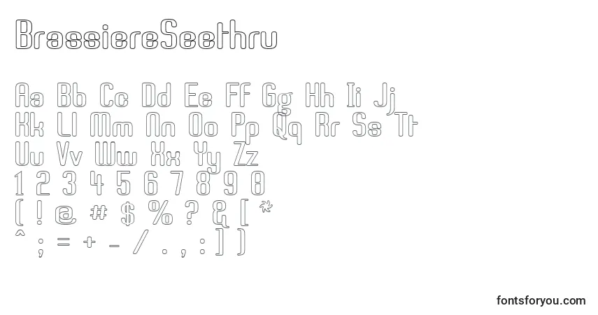 A fonte BrassiereSeethru – alfabeto, números, caracteres especiais