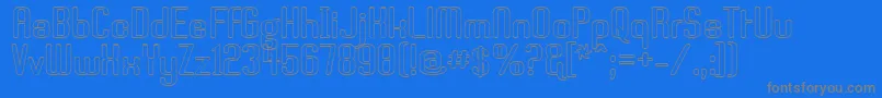 BrassiereSeethru-Schriftart – Graue Schriften auf blauem Hintergrund
