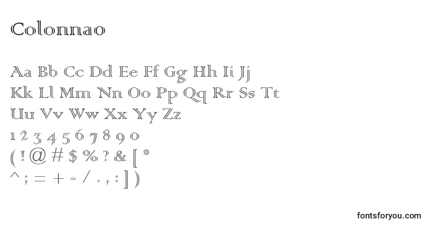 Шрифт Colonna0 – алфавит, цифры, специальные символы