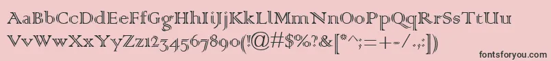 フォントColonna0 – ピンクの背景に黒い文字