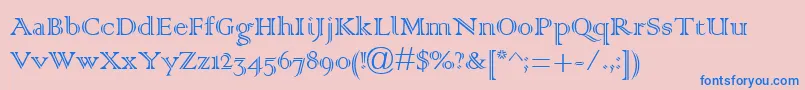 フォントColonna0 – ピンクの背景に青い文字