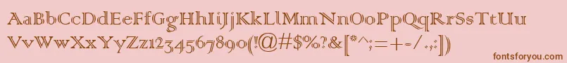 フォントColonna0 – ピンクの背景に茶色のフォント