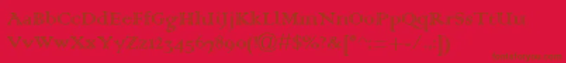 フォントColonna0 – 赤い背景に茶色の文字
