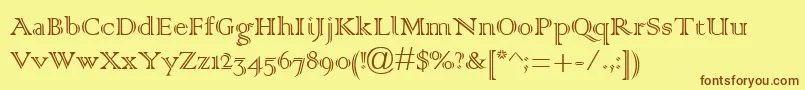 Colonna0 Font – Brown Fonts on Yellow Background
