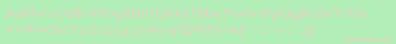 Colonna0-fontti – vaaleanpunaiset fontit vihreällä taustalla