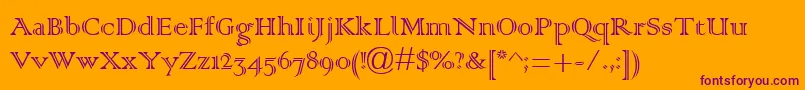Шрифт Colonna0 – фиолетовые шрифты на оранжевом фоне