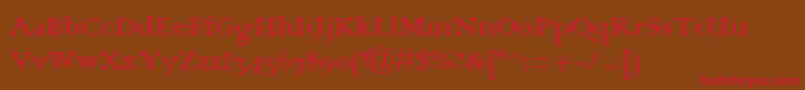 フォントColonna0 – 赤い文字が茶色の背景にあります。
