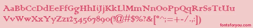 Шрифт Colonna0 – красные шрифты на розовом фоне