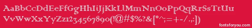 Шрифт Colonna0 – белые шрифты на красном фоне