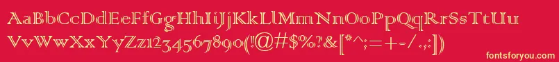 Colonna0 Font – Yellow Fonts on Red Background