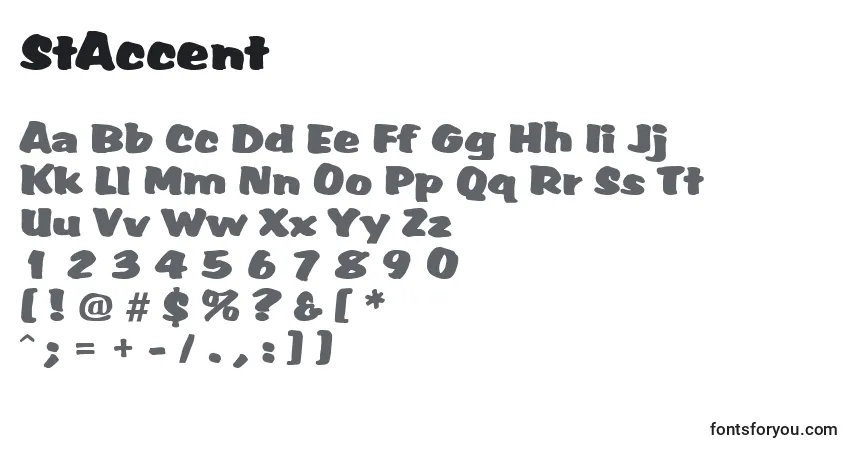Schriftart StAccent – Alphabet, Zahlen, spezielle Symbole