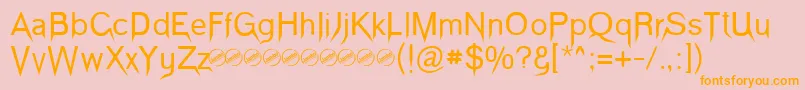 VampeticaRegular Font – Orange Fonts on Pink Background