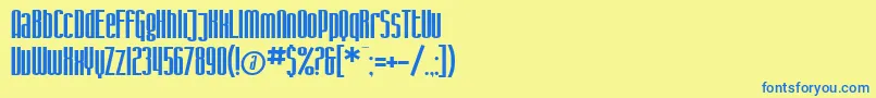 フォントSfIronGothic – 青い文字が黄色の背景にあります。