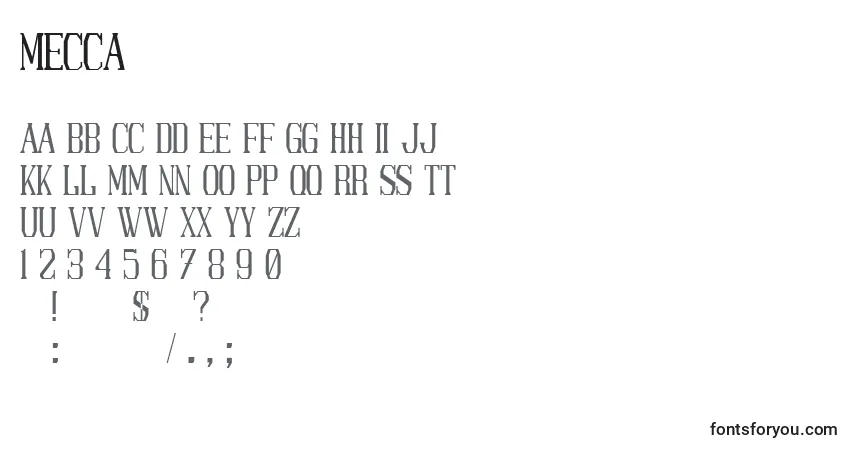 Шрифт Mecca – алфавит, цифры, специальные символы