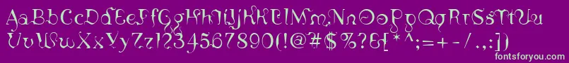 LinotypeSicula Font – Green Fonts on Purple Background