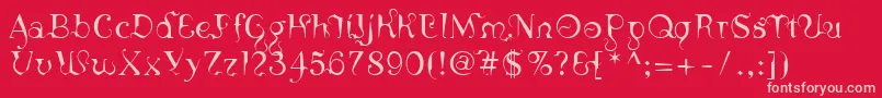 LinotypeSicula Font – Pink Fonts on Red Background