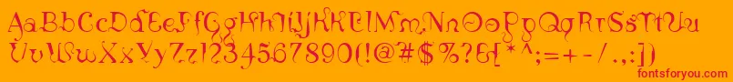 LinotypeSicula Font – Red Fonts on Orange Background