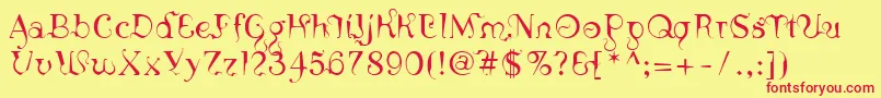 LinotypeSicula Font – Red Fonts on Yellow Background