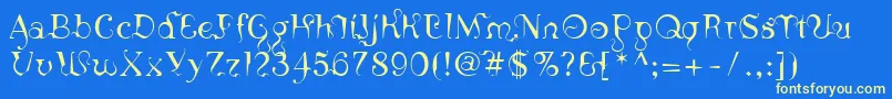 LinotypeSicula Font – Yellow Fonts on Blue Background