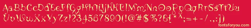 LinotypeSicula Font – Yellow Fonts on Red Background