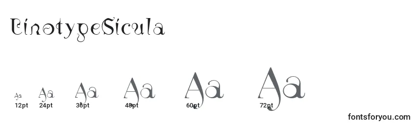 Rozmiary czcionki LinotypeSicula