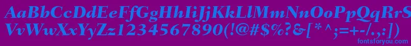 FairfieldltstdHeavyitalic Font – Blue Fonts on Purple Background