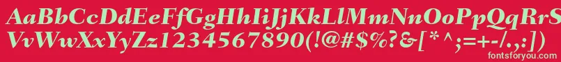 Шрифт FairfieldltstdHeavyitalic – зелёные шрифты на красном фоне