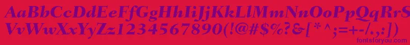 Czcionka FairfieldltstdHeavyitalic – fioletowe czcionki na czerwonym tle