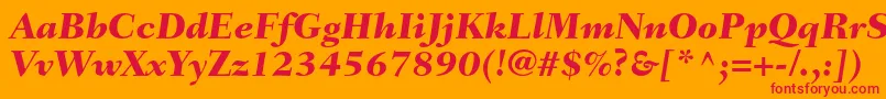 FairfieldltstdHeavyitalic Font – Red Fonts on Orange Background
