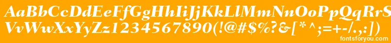 Fonte FairfieldltstdHeavyitalic – fontes brancas em um fundo laranja