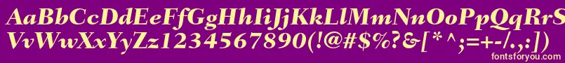 Шрифт FairfieldltstdHeavyitalic – жёлтые шрифты на фиолетовом фоне