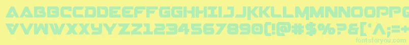 Fonte Gemina2cond – fontes verdes em um fundo amarelo