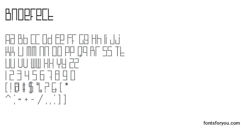 Czcionka BnDefect – alfabet, cyfry, specjalne znaki