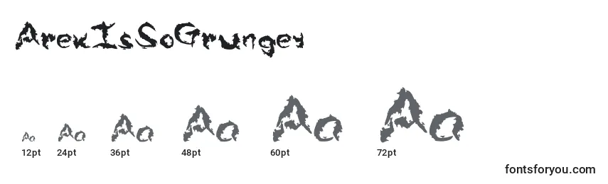 Размеры шрифта ArekIsSoGrungey