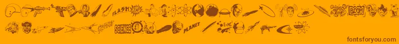 Rocketscience Font – Brown Fonts on Orange Background