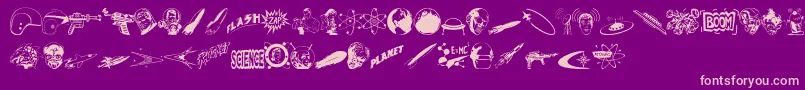 Rocketscience Font – Pink Fonts on Purple Background