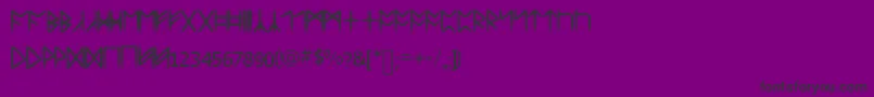 Standardcelticrune-Schriftart – Schwarze Schriften auf violettem Hintergrund