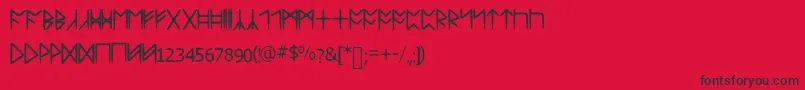 Standardcelticrune Font – Black Fonts on Red Background