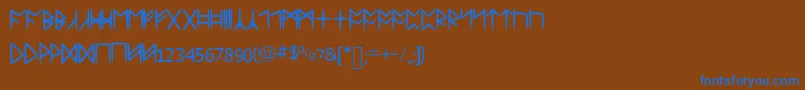 Standardcelticrune Font – Blue Fonts on Brown Background