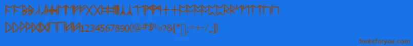 Standardcelticrune Font – Brown Fonts on Blue Background