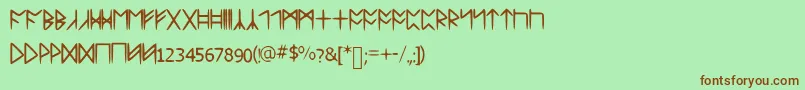 Standardcelticrune Font – Brown Fonts on Green Background